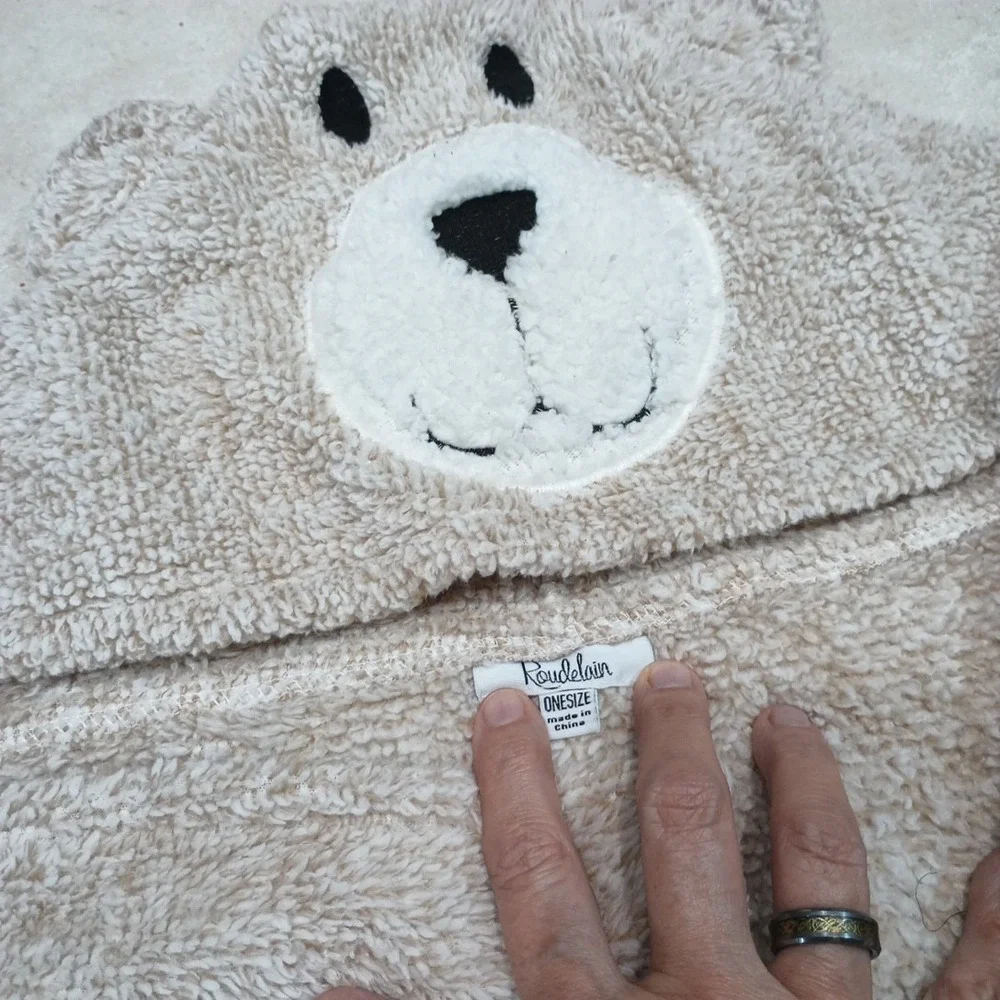 Roudelain Wearable Bear Hooded Blanket Animal Gray 33.5
